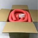 Sratte 8 Pcs Christmas Foam Noodles with Packaging Tape 55 Inch Hollow Foam Noodles for Christmas Decor DIY Craft Projects (Red Noodle, White Tape)