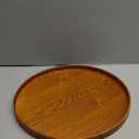 13 Inch Round Wood Serving Tray Decorative Plates Centerpiece Candle Holder Tray Organizer for Kitchen Countertop Charcuterie Board Coffee Table Home Decor (Reddish-Brown)