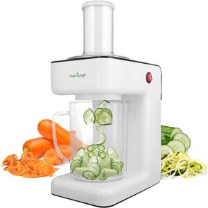 NutriChef Electric Vegetable Spiralizer  3-Blade Zucchini Spiralizer Noodle Maker, Veggie Spiral Slicer for Healthy Zoodles, Salad, Pasta, & Garnishes  Dishwasher-Safe, Food-Grade Design