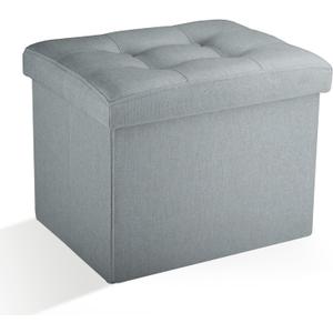 Ottoman Storage Ottoman Foot Rest Stool Foldable Bench with Storage Student Dormitory Bedroom and Entryway 17 X 13 X 13 (Gray)