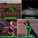 ChalkLit Light Up Dog Harness, No Pull Led Dog Harness Glow-in-The-Dark for Night Walking, USB Rechargeable Lighted Safety Vest for Medium Large Dogs, Adjustable Soft Mesh Fully Illuminated(Green, XL)