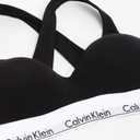 CALVIN KLEIN UNDERWEAR Women Black Solid Crossback Bralette, Size Medium