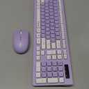 Wireless Keyboard and Mouse Combo, Full-Sized Wireless Keyboard and Adjustable DPI Mouse, 2.4GHz USB Receiver, Silent Keyboard and Mouse for PC, Windows, MAC, Desktop, Laptop(Purple)