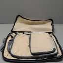 BAGAIL 4 Set/6 Set/8 Set Compression Packing Cubes Travel Accessories Expandable Packing Organizers (Square Mesh, 06-Beige)