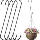 Large S Hooks Heavy Duty Long S Hooks for Hanging Plant Large Tree Branch Extension Hook Applies 10 inch 4 Pack