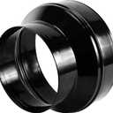 Duct Reducter 10 to 8 Air Ducting Reducer Increaser Air Duct Adapter or Round Metal Pipe Reducer for Bathroom Kitchen Ventilation Systems - Black