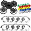 Fetechmate Electric Stove Knobs Replacement for Whirl-Pool Ro-per Hard-Wick & More, KN002 RKE Electric Range Burner Knobs Replace TJKN002&RK103-5 Pack ABS Stove Top Knobs Replacement with Adapters