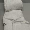 IVAPUPU Natural Pinch Pleated Full Blackout Curtains Linen Blend Room Darkening Window Curtains 95 inch 1 Panel for Living Room Bedroom Thermal Insulated Curtain Drapes with 12 Pcs Hooks 70''Wx95''L