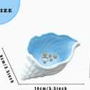 Ceramic Conch Shell Jewelry Tray, Blue Shell Jewelry Dish, Trinket Dish, Earring Ring Holder Dish Ocean Coastal Decor Jewelry Plate Tray Key Bowl for Jewelry Christmas Room Beach Decor
