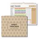 VEX ECOM LTD. Smiley Habit Tracker Calendar - 12 Months Undated Daily Weekly Period Tracker, Motivational Goal & Planner for Atomic Habits, Spiral Binding Self Care Journal, 8"x10"