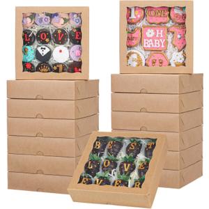 50pcs 8x8x2 Inches Brown Cookies Boxes Packaging Chocolate Covered Strawberries & Cakesickle Boxes
