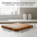 Premium Acacia Wood Cutting Board, 24" x 18" x 1.5" Thick Butcher Block for Meat, BBQ, Brisket & Meal Prep, Deep Juice Groove, Solid Hardwood, Non Toxic, BPA/Plastic Free by New M Way, 24"L x 18.1"W