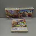 Bits and Pieces - Value Set of Three (3) 500 Piece Jigsaw Puzzles for Adults - Puzzles Measure 18" x 24" - 500 pc Vibrant Veranda, Countryside Comfort, Blooming Beach House Jigsaws by Alan Giana
