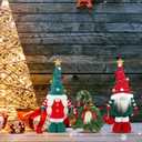 3 Pcs 14.5 Inch Large Christmas Plush Gnome Standing Decorations Swedish Tomte Gnomes Xmas Plush Table Decor 15.7 Christmas Tree for Xmas Home Tables Centerpieces Tiered Tray Decor