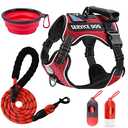 Cymiler Service Dog Vest,No-Pull Dog Harness and Leash Set,Adjustable Oxford Reflective Service Dog Vest Harness with Handle for Outdoor Walking Training,Easy Control for Small Medium Large Dogs