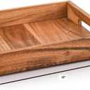 Samhita Acacia Wood Serving Tray with Handles,Wooden Serving Tray, Snack Tray, Breakfast Tray, Great for, Breakfast, Coffee |Size- 10" x 10" x 1.75"