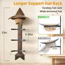 Cowboy Hat Holder Rustic Wood Arrow Design Hat Organizer 4 Pieces Cowboy Hat Rack Western Decor Hat Storage Hanger for Display and Organization Walnut