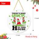 2 x Funny Christmas Decorations Hanging Signs Christmas Door Sign for Xmas Door Decorations (White)