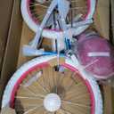 WinHope Girls Bike with Doll Seat, 20 Inch Kids Bike| Dual Brake with Training Wheels / Kickstand & Streamers Birthday Gift for Toddler Outdoor Riding,