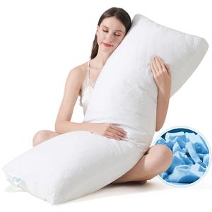 DOWNSTORIA Memory Foam Body Pillow, Fluffy Full Body Pillows for Adults, Quilted Large Long Bed Pillow Insert for Sleeping, Firm & Supportive (20x54 inch, White)