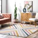 Nuloom Neveah Beige/Ivory, 3'3" x 5', Contemporary, Chevron, Soft and Cozy, High Traffic, Stain Resistant, Easy Clean, Durable Area Rug for Bedroom, Living Room, Dining Space, Den, Foyer, Entryway