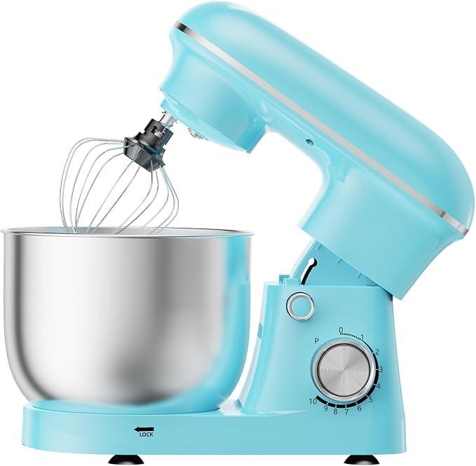 OLIXIS 6.3 Qt Stand Mixer, 10-Speed Tilt-Head Electric Mixer for Baking
Include Dough Hook, Whisk, Flat Beater & Splash Lid, 10 Speeds Handle Cakes, Cookies & Bread Dough, Compact, Easy-Clean Bowl