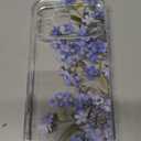 GVIEWIN for iPhone 17 Pro Max Case with Screen Protector, Upgraded [Full Camera Protection] [Non Yellowing] Floral Slim Shockproof Clear Women Phone Cover for iPhone 17 Pro Max 6.9" (Aconite/Blue)