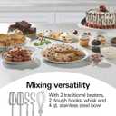Hamilton Beach Classic Stand and Hand Mixer, 4 Quarts, 6 Speeds with QuickBurst, Bowl Rest, 290 Watts Peak Power, White (64655)