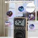 Digital AM FM Weather Band Radio 850mAh Rechargeable Battery | Portable Pocket Radio with Best Reception,Flashlight,LCD Screen, Back Clip,SOS Alarm,Sleep Timer for Jogging,Walking