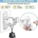 20 Pack No Drill Curtain Rod Brackets, Adhesive Rods Holder, No Drilling Curtains Hooks, Nail Free Stick on Curtain Hangers, Wall Damage-Free Clear Buckle for Bathroom, Living Room, Kitchen