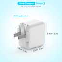 [3 Pack] iPad Charger, iPhone Charger MFi Certified Long Lightning Cable 10 Foot Lightning Charging Cord with 12W Wall Foldable Block Portable Travel Plug Charging for iPad/iPadMini/iPadAir, iPhone