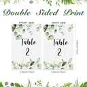 Marspark 26 Pieces Wedding Table Numbers with 26 Gold Table Holders Greenery Eucalyptus Wedding Reception Number Cards with Head Gold Seating Label for Anniversary Birthday Bridal Party