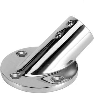 22mm/25/32mm Marine 316 Stainless Steel Tube Pipe Deck Handrail Rail Fitting Stanchion Round Base Mount Boat Accessories (Hole Diameter:22mm 7/8inch)