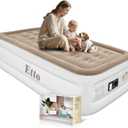 Twin Air Mattress with Built-in Pump, 18 Inch High Inflatable Bed for Camping, Guests & Home  Raised Blow Up Mattress with Storage Bag, Quick Inflation & Deflation, Extra Thick & Waterproof (Brown)