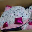 Happy Nappers Pillow & Sleepy Sack- Comfy, Cozy, Compact, Super Soft, Warm, All Season, Sleeping Bag with Pillow- Medium 54 x 20, Shimmer Unicorn
