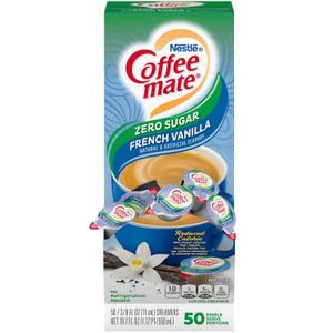 2 x Nestle Coffee mate Coffee Creamer, Sugar Free French Vanilla, Liquid Creamer Singles, Non Dairy, No Refrigeration, Box of 50 Singles (EXP 01/09/27)