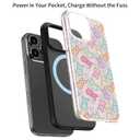 Goodon for iPhone 15 Pro Case, Cute Preppy Floral, MagSafe Compatible