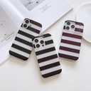 2 x Compatible with iPhone 17 Pro Case for Women, Cute Classic Stripe Minimalist Design, Slim Hard PC Black Protective Cover-Classic Stripe