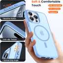 for iPhone 15 pro max Phone Case, Compatible with Magnetic, Military Grade Drop Protection Translucent Matte Shockproof Anti-Scratch Case for iPhone 15 pro max (Azure Blue)