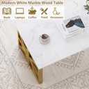 Coffee Tables for Living Room, Marble Coffee Table Modern White, Asterisk-like