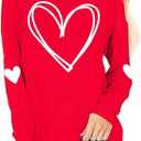 Buffalo Plaid T-Shirt for Women Faith Leopard Heart Long Sleeve Casual Tee Love garphic Funny Print Tops (Red, M)