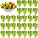Giegxin 30 Pcs Green Fake Lettuce Artificial Lettuce Leaves Simulation Fake Vegetables Model PVC Realistic Food for Home Kitchen Festival Pub Party Decoration