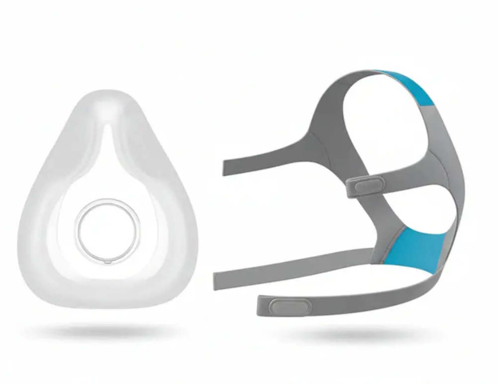 Upgraded Replacement Cushion Set for Airfit F20, Advanced Silicone F20 Full Face Mask, Optimized Sealing & Comfort, Cost-Effective CPAP Supplies, Includes Medium Cushion, Headgear & Frame (No Elbow)