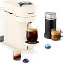 Nespresso Vertuo Next Premium Coffee and Espresso Maker by Breville with Aeroccino Milk Frother, Creamy White Dark Chrome