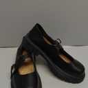 XMM Mary Jane Shoes Platform Chunky Mary Janes for Women Ladies Comfort Leather Round Toe Non-Slip Dressy Casual Cute Girls School Work Shoes (9, Black)