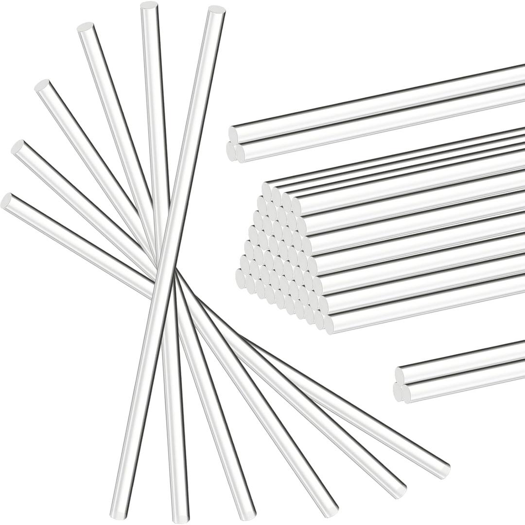 Zopeal 30 Pcs 12 Inch Clear Acrylic Dowel Rods for DIY Crafts Acrylic Dowel Strip Plastic Sticks Cake Topper Rod for DIY Plastic Stick Handwork Supplies(0.16 Inch /4mm Diameter)