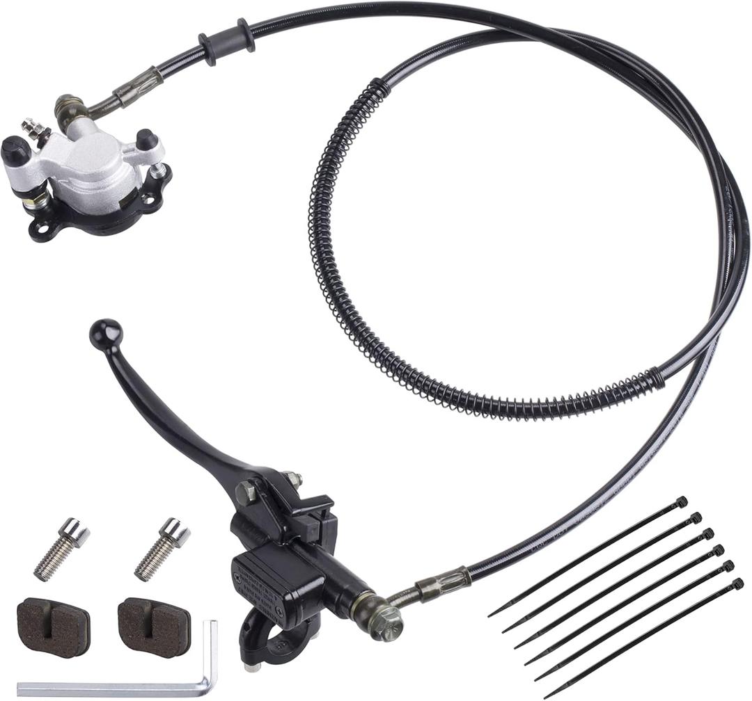 Motor Upgraded Hydraulic Brake System The Left of The 7/8" Handlebars 50 inch Hose Compatible with Mini Bike Baja Doodlebug DB30 Minibikes Go Karts
