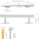 1 FT White Wall Mount Pipe Staircase Handrail, Hand Rails for Indoor Stairs - 12 Inch Metal Grab Bars for Seniors, Outdoor Deck Porch Steps Rail
