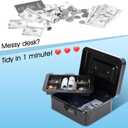 KYODOLED Cash Box with Combination Lock Safe Metal Money Box with Money Tray for Security Lock Box 7.87"x 6.30"x 3.35" Black