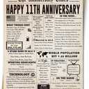 2 x Jumbo 11th Anniversary Cards Gifts for Wife Husband Couple, Romantic 11 Year Wedding Anniversary Decorations for Women Men, Jumbo Steel Anniversary Card for Him Her